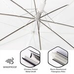 Wedding Umbrella Manufacturer - Wholesale Custom Clear Transparent Windproof Outdoor with Semi-Automatic J Handle