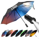 LED Umbrella Manufacturer - 21" 23" Custom with Logo Printing Hot Sale High Quality LED Light Handle Three Folding