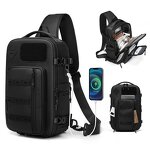 Sling Bag Manufacturer - High Quality Oxford Waterproof Cross Body with USB Charging Port Multi Pouch Shoulder for Men
