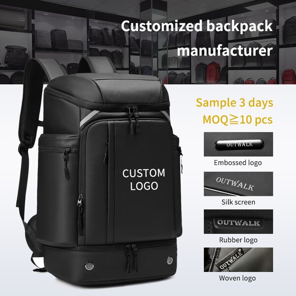 Sports Backpack Manufacturer - Custom Logo Outdoor Travel Waterproof Gym Sport Football Basketball with Shoe Compartment