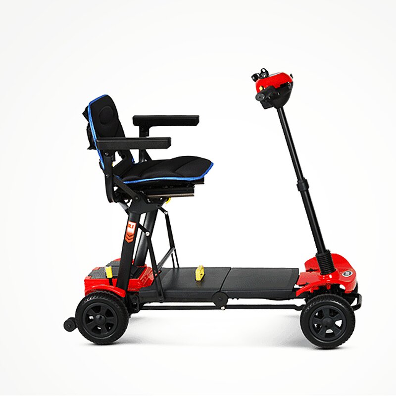 Foldable Electric Mobility Scooter - Handicapped 4 Wheel Adult Auto Folding with Bag for Elderly