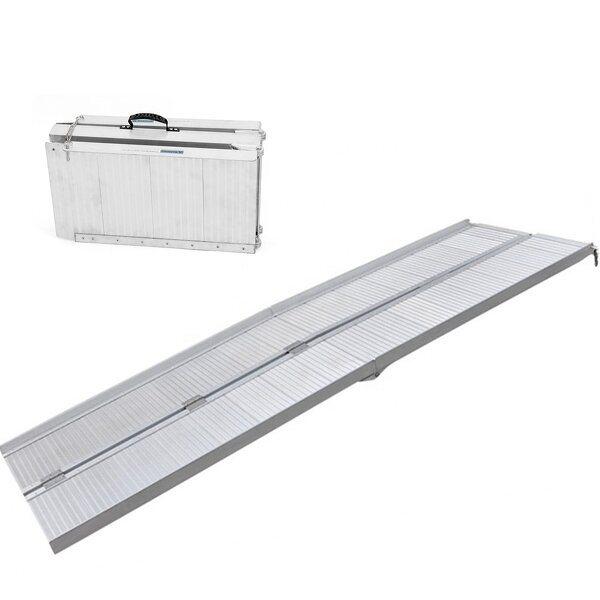 Motorcycle Wheelchair Loading Ramp - Aluminum Foldable Portable Lightweight Metal for Stairs