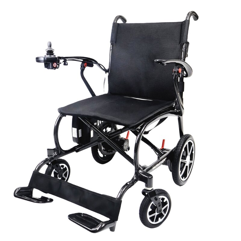 Carbon Fiber Electric Wheelchair - Ultra Lightweight Portable 24V 10Ah Lithium Battery 150W Motor