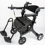 Electric Rollator - Rehabilitation Foldable 4 Wheel Lightweight for Elderly and Disabled People Wheelchair Walker with Seat