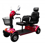 Two Seater Mobility Scooters - 4 Wheel Powerful Double Seat Electric E Scooter for Elderly with Roof