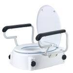 Raised Toilet Seat Risers - Bathroom Safety 400LB with Handle