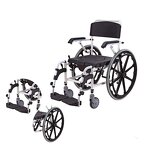 Shower Chair - Aluminum Frame Adult Detachable Commode Wheelchair with Seats Potty 136kg Capacity Rehabilitation Therapy