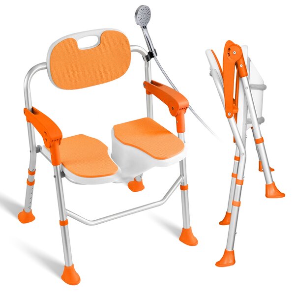 Shower Bath Chair - 2024 New Product Lightweight Foldable Anti-slip with Arms for the Disabled Children Elderly