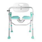 Commode Chair - 2024 Best Selling Lightweight Foldable Anti-slip Elderly Shower Bath Chair with Arms for the Disabled