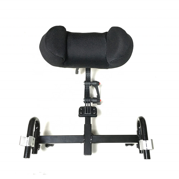 Electric Wheelchair Headrest - Removable Adjustable Spare Part with Plastic & Steel Frame and PU/Nylon Surface for Disabled