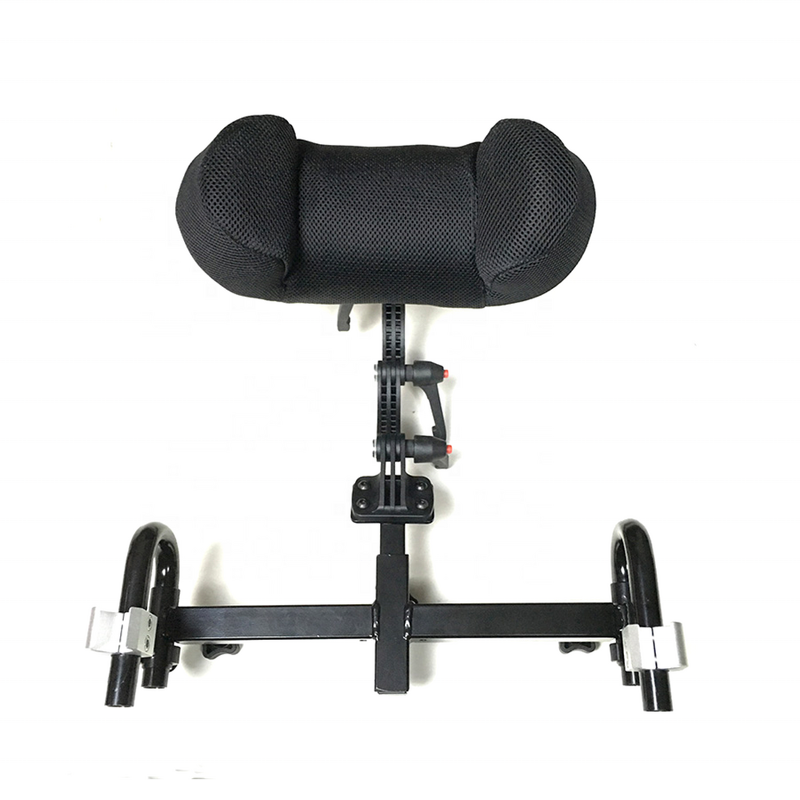 Electric Wheelchair Headrest - Removable Adjustable Spare Part with Plastic & Steel Frame and PU/Nylon Surface for Disabled