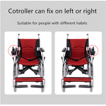 Folding Electric Wheelchair - 250W*2 Portable with 24V 12Ah Battery 15-20km Range for Disabled