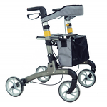 Mobility Rollator Walker - Lightweight Aluminum Folding With Seat for Elderly People Disabled