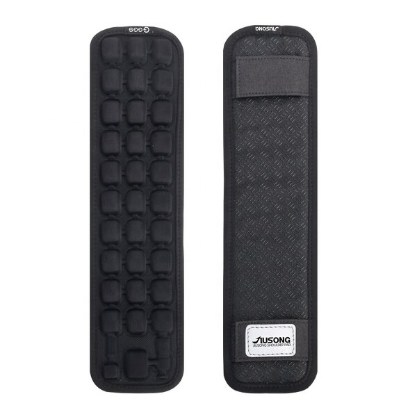 Air Inflatable Shoulder Strap Pad - Triple Row Adjustable Comfortable Black Belt for Backpack Camera Bag