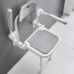 Shower Chair - 2022 New Design MUNIU Foldable Aluminum Alloy with 190KG Load Capacity 42.5-55cm Seat Height for Elderly