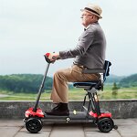 Folding Electric Mobility Scooter - Lightweight Portable 4 Wheel Compact Remote Control for the Disabled and Seniors