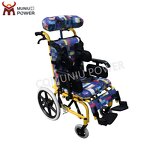 Manual Pediatric Wheelchair - MUNIU Aluminum for Children Reclining with Adjustable Headrest for Cerebral Palsy