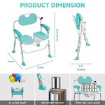 Commode Chair - 2024 Best Selling Lightweight Foldable Anti-slip Elderly Shower Bath Chair with Arms for the Disabled