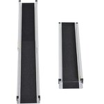 Car Wheelchair Loading Ramp - Portable Lightweight Telescopic Aluminum Metal for Stairs