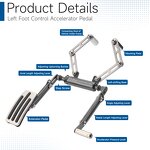 Left Foot Control Brake and Accelerator Pedal - Handicapped Left Foot Transfer Pedal Extension Assist