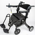 Electric Rollator Walker - MUNIU Lightweight Folding Height Adjustable Seat 8-inch Wheels 100kg Load Capacity 6km/h Speed