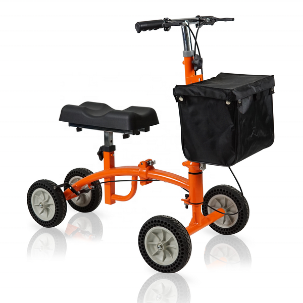 Knee Scooter Walker - Rehabilitation Aluminum Lightweight Foldable for Ankle Fracture with Seat Storage Bag
