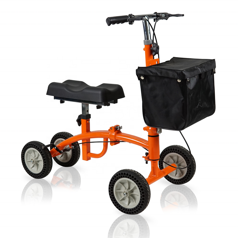Knee Scooter Walker - Rehabilitation Aluminum Lightweight Foldable for Ankle Fracture with Seat Storage Bag