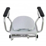 Raised Toilet Seat Risers - 2024 Portable Elevated 400LB Adjustable Height Handle for Elderly Disabled Bath Safety