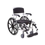 Shower Chair - Aluminum Frame Adult Detachable Commode Wheelchair with Seats Potty 136kg Capacity Rehabilitation Therapy