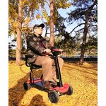 Foldable Electric Mobility Scooter - Handicapped 4 Wheel Adult Auto Folding with Bag for Elderly