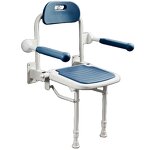 Shower Chair - 2022 New Design MUNIU Foldable Aluminum Alloy with 190KG Load Capacity 42.5-55cm Seat Height for Elderly