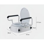 Raised Toilet Seat Risers - Bathroom Safety 400LB with Handle