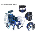 Pediatric Manual Wheelchair - Tilt Recline Cerebral Palsy for Sale
