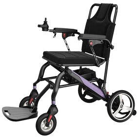 Carbon Fiber Aluminum Electric Wheelchair - POWER MN-P10 Lightweight Foldable 24V 170W Motor 6/10/20Ah Battery 6km/h