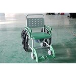 Commode Shower Chair - Heavy Duty Patent Plastic 3 in 1 Folding Portable Wheelchair Bath Chair 180kg Capacity Powder Coated