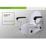 Raised Toilet Seat Risers - Bathroom Safety 400LB with Handle