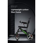 Carbon Fiber Aluminum Electric Wheelchair - POWER MN-P10 Lightweight Foldable 24V 170W Motor 6/10/20Ah Battery 6km/h