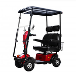 Two Seater Mobility Scooters - 4 Wheel Powerful Double Seat Electric E Scooter for Elderly with Roof