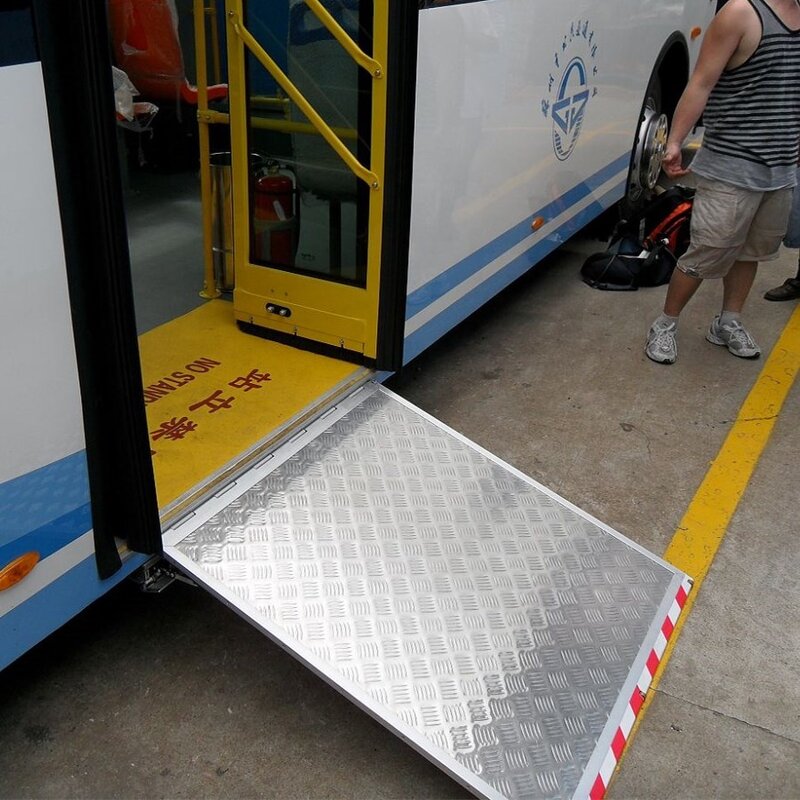 Electric Wheelchair Ramp - Muniu CE Approved Aluminum Model EWR-L1 Max Loading 350Kg for Bus Home Stairs