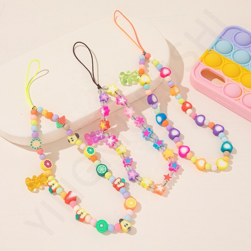 Bracelet Manufacturer - Cartoon Cute Candy Acrylic Resin Keychain Charm Beaded Strap