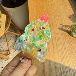 Hair Clamp Manufacturer - 8cm Funky Heart Rhinestone Christmas Tree Acetate Leaf Cactus