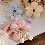 Scrunchies Manufacturer - Elastic Hair Band Ribbon Ponytail Holder Flower Pillow Floral