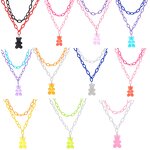 Necklace Manufacturer - Women Girls Punk Hip Hop Resin Jelly Charm Double Layered