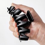 Hair Clamp Manufacturer - Custom 10.5cm Wavy Ponytail Holder Shark Jaw Big Zigzag