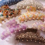 Hair Claw Manufacturer - Custom 10cm Large Ponytail Holder Dot Jaw Flat Horn Marble