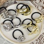 Hair Ties Manufacturer - Women Ponytail Elastic Buckle Rope Alloy Jewelry Black Pony
