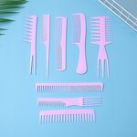 Hair Combs Set Manufacturer - 8pcs Toothcomb Barber Black Plastic Lice Wide Dandruff