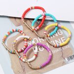 Bracelet Manufacturer - Colorful Men Women Beach Simple Design Polymer Red and Yellow