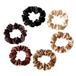 Scrunchies Manufacturer - Custom Black Brown Cream Silk Satin Ponytail Holder