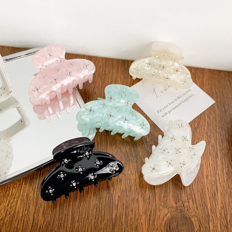 Hair Clip Manufacturer - High-End Diamond Luxury Flower Acrylic Personalized Simple